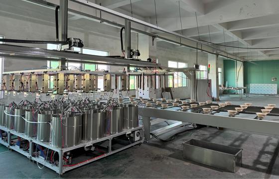 Modular High-Throughput Rotary Spin Coating Production Line untuk Barrier Internal Pulp Molded
