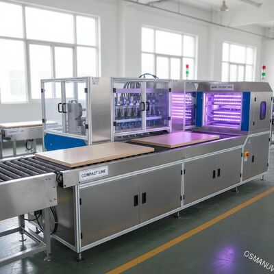 Kompak UV LED Transfer Coating Line untuk Eco-Friendly Finishes pada Panel Komposit Kayu