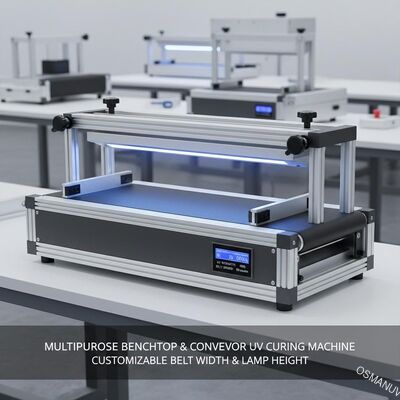 BENCHTOP MULTIPROPOSE & CONVEYOR UV CURING MACHINE -CUSTOMIZABLE BELT lebar & tinggi lampu