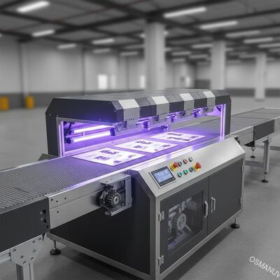 Mesin pengeringan UV berkecepatan tinggi dengan 5 lampu dengan konveyor yang dapat disesuaikan untuk pengeringan tinta instan