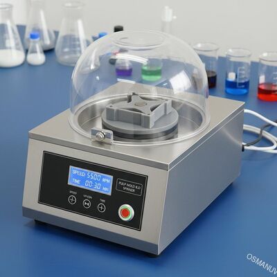 Mesin Lapisan Spin Single-Station untuk Pulp Molded Meal Box R&D - Kecepatan yang dapat diprogram 100-10,000 RPM dengan perlengkapan yang dapat disesuaikan untuk pengembangan formula