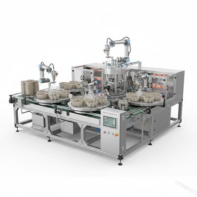 Modular High-Throughput Rotary Spin Coating Production Line untuk Barrier Internal Pulp Molded