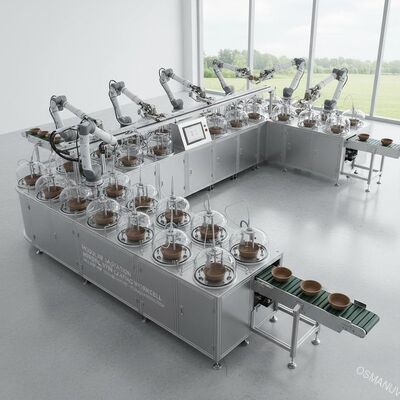 Sel Kerja Lapisan Spin Robot Modular 24 Stasiun untuk Lapisan Dalam Pulp Cetakan
