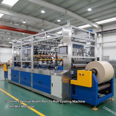 1320mm Lebar Efektif Roll To Roll Coating Mesin 5m / Min Penggunaan MDF