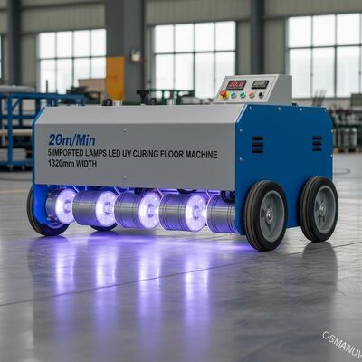 20m / Min 5 Lampu Impor Led Mesin Lantai Uv Curing Lebar 1320mm