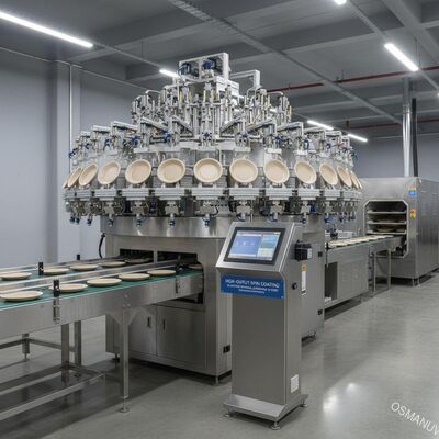 Jalur Produksi Pelapisan Putar Berkapasitas Tinggi untuk Peralatan Makan Pulp Cetak - Sistem Pelapisan Internal 24 Stasiun dengan Parameter yang Dapat Disesuaikan