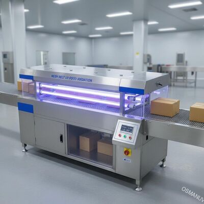 Mesh Belt UV Mesin Iradiasi Makanan 2KW Untuk Papan Paket Karton