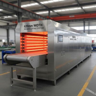Sistem Pengeringan Inframerah Lebar 620mm, Terowongan Inframerah 1500kg