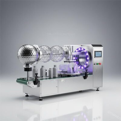 Kepala bola golf kulit anggur botol PE PP datar benda kerja berbentuk khusus mesin UV rotating multi-face curing
