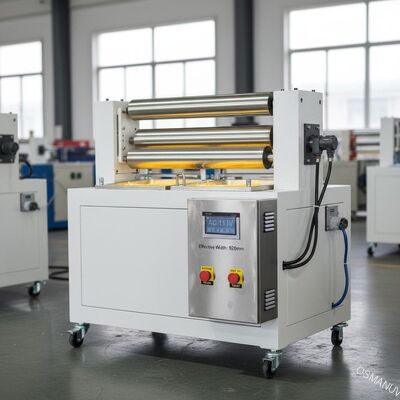 AC 110v White Double Hot Melt Roll Coater 920mm Lebar Efektif