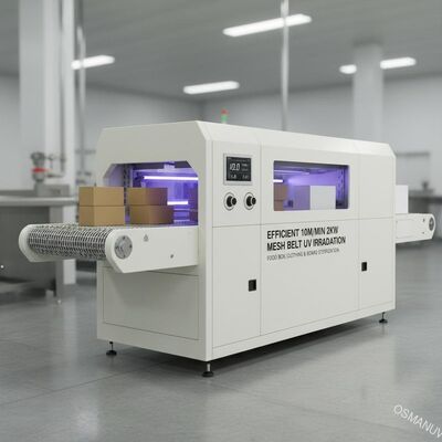 Efisien 10m / Min 2KW Mesh Belt Mesin Iradiasi Uv Komputer Putih Untuk Kotak Makanan atau Pakaian atau Papan