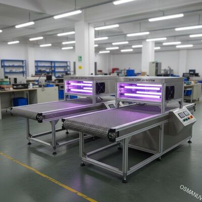 Sistem Konveyor Curing Dua Lampu Uv 6.8KW Total Power Air Cooling