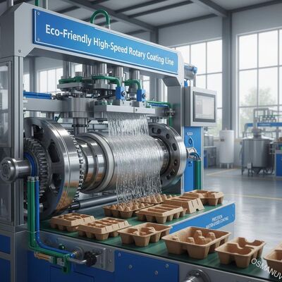 Eco-Friendly High-Speed Rotary Coating Line for Sustainable Pulp Molded Packaging - Precision Water-Based Coating (Layanan Rotasi Kecepatan Tinggi yang Ramah Lingkungan untuk Kemasan Pulp Molded yang Berkelanjutan)