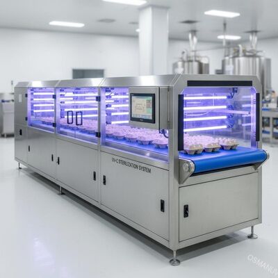 Terowongan Sterilisasi Cahaya UV Berkecepatan Tinggi untuk Kemasan Pulp Molded Food-Grade - Sistem Inline Conveyorized