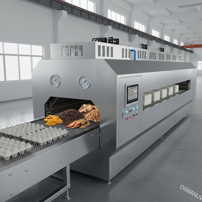 Terowongan pengeringan gelombang mikro industri untuk cetakan pulp & makanan massal - sistem conveyor terus menerus