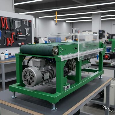 Mesin Belt Conveyor Belt Cnc Hijau Sinkron 220V 50HZ 0.75KW
