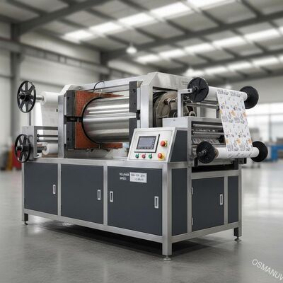 Mencetak Mesin Transfer Panas Rotary dengan 360-410V 50HZ Tegangan dan 1-3 M/min Kecepatan