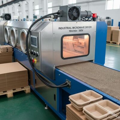 Mesin pengering gelombang mikro industri 10m/min 380V Untuk kotak papan atau kotak makan siang