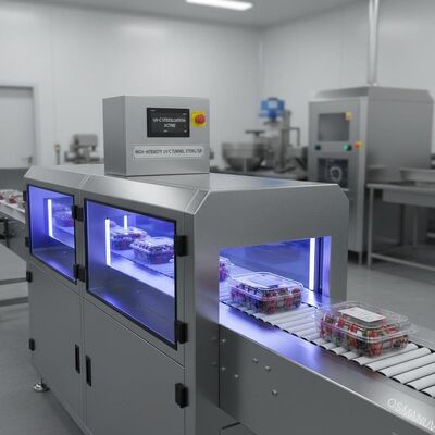 Terowongan Sterilizer UV-C Intensitas Tinggi untuk Kemasan Makanan Transparan