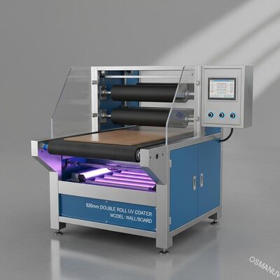 920mm Lebar Double Roll UV Coater Machine Untuk Dinding / Papan