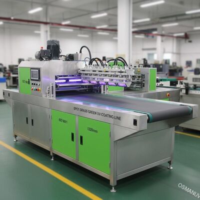 Spot Grass Green UV Coating Line / Mesin Cetak Uv Otomatis ISO9001 1320mm