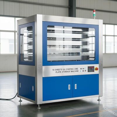 10 Lembar Uv Coating Line Plate Storage Machine Kecepatan 50HZ 2m / Min