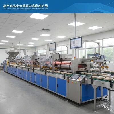 High Output Food Safety Tableware Tray Bowl Interior Coating Line Produksi Untuk Pulp Molding