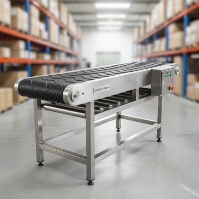 Mesin sabuk pengangkut transportasi dengan sabuk karet stainless steel Kapasitas 50kg/jam