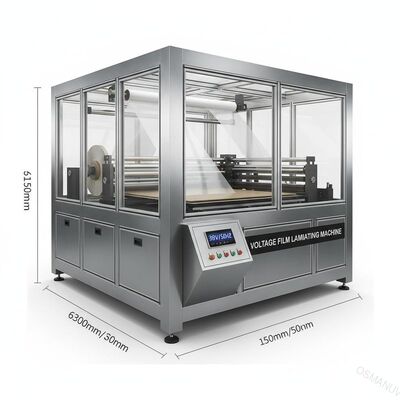 Pesawat Dari Papan atau Plastik atau Kaca 360-410V/50HZ Voltage Film Laminating Machine Dengan 6300*1550*1200mm Dimensi Umum