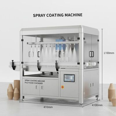 1100mm * 410mm * 1100mm Mesin penyemprotan untuk kontainer makanan pulp