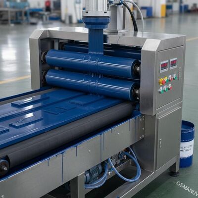 0-20m/Min Peralatan Lapisan Rol Conveyor Tugas Berat Dengan Bahan Lapisan Cat