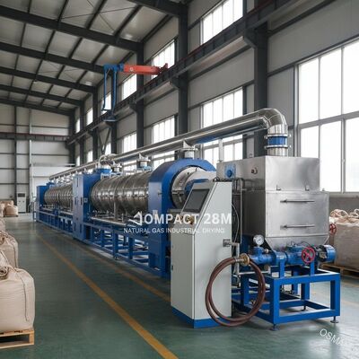 Kompak 28m Gas Alam Industri Pengeringan Mesin Line Untuk Produksi Berskala Besar