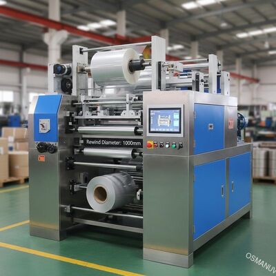 PLC Control System Film Laminating Machine 3000KG untuk Besar Rewinding Diameter 1000mm