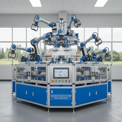 Long Lifespan High Speed Robotic Assembly Pulp Molding Coating Machine 24 Station Untuk Produk Pulp Molded