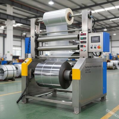 Mesin laminasi film stainless steel 25KW Daya 30m/Min