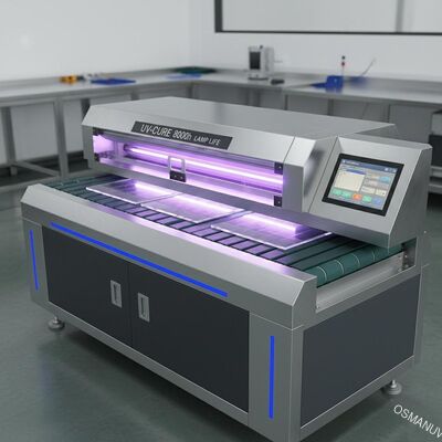 0.2-50mm Ketebalan Mesin UV Curing Dengan 8000h Lamp Life Sistem Kontrol PLC
