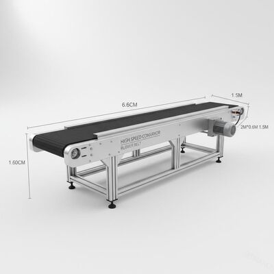 Mesin High Speed Conveyor Belt 2m*0.6m*1.5m dengan Rubber Belt