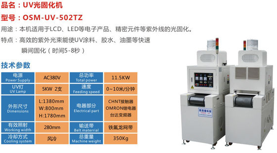 Mesin Uv Curing Uv 1.5mm Tebal 11.5KW Di Dalam Lensa Reflektif
