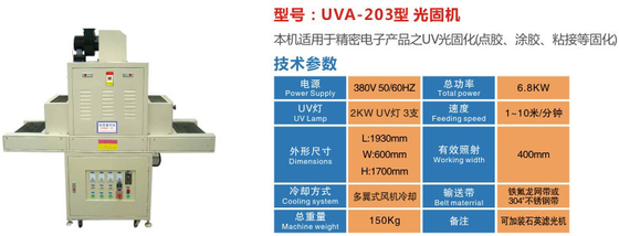 AC220V/50HZ Power Supply UV Curing Machine dengan desain ramah lingkungan