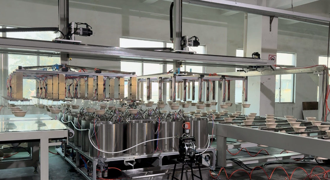 Mesin Lapisan Spin Full Automatic Coating Line 24 Station Untuk Produk Pulp Molded