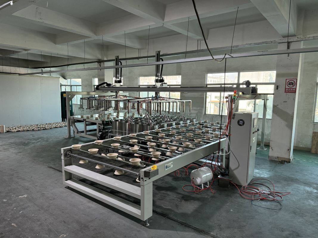 High-Speed 24-Station Rotary Spin Coating Line for Pulp Molding Food Tray Waterproofing
