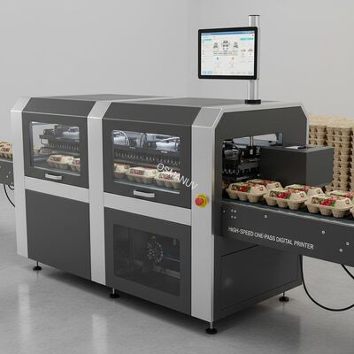 High-Speed One-Pass Digital Printer for Inline High-Resolution Printing on Pulp Molded Packaging