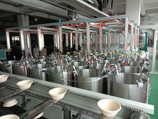 Garis produksi lapisan spin cetakan pulp adsorpsi vakum basis berputar
